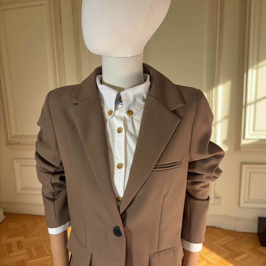 BLAZER SASTRE ÉLISE NUDE CARAMELO