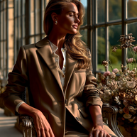 BLAZER SASTRE ÉLISE NUDE CARAMELO