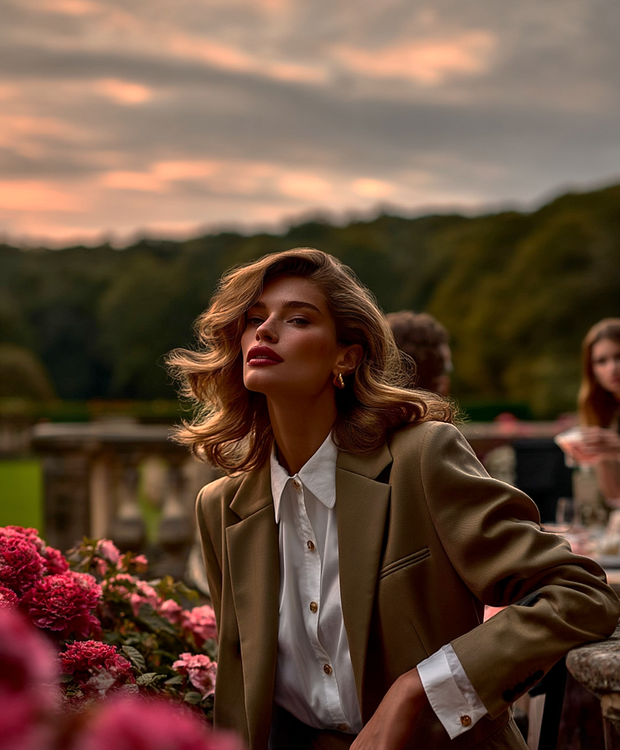 BLAZER SASTRE ÉLISE NUDE CARAMELO