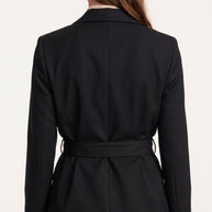 Blazer Verona | Sastrería Fluida con Cinturón Anatómico | Negro Clásico