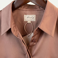 Camisa Morganita Satén Efecto Seda Mate | Rosa Palo