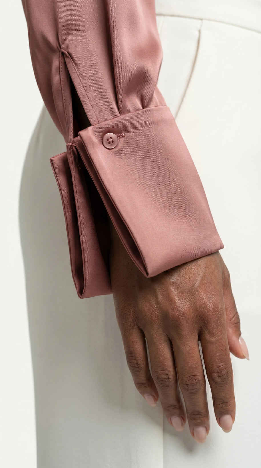 Camisa Morganita Satén Efecto Seda Mate | Rosa Palo