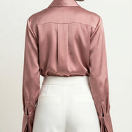 CAMISA MORGANITA DE CETIM ROSA PÁLIDO