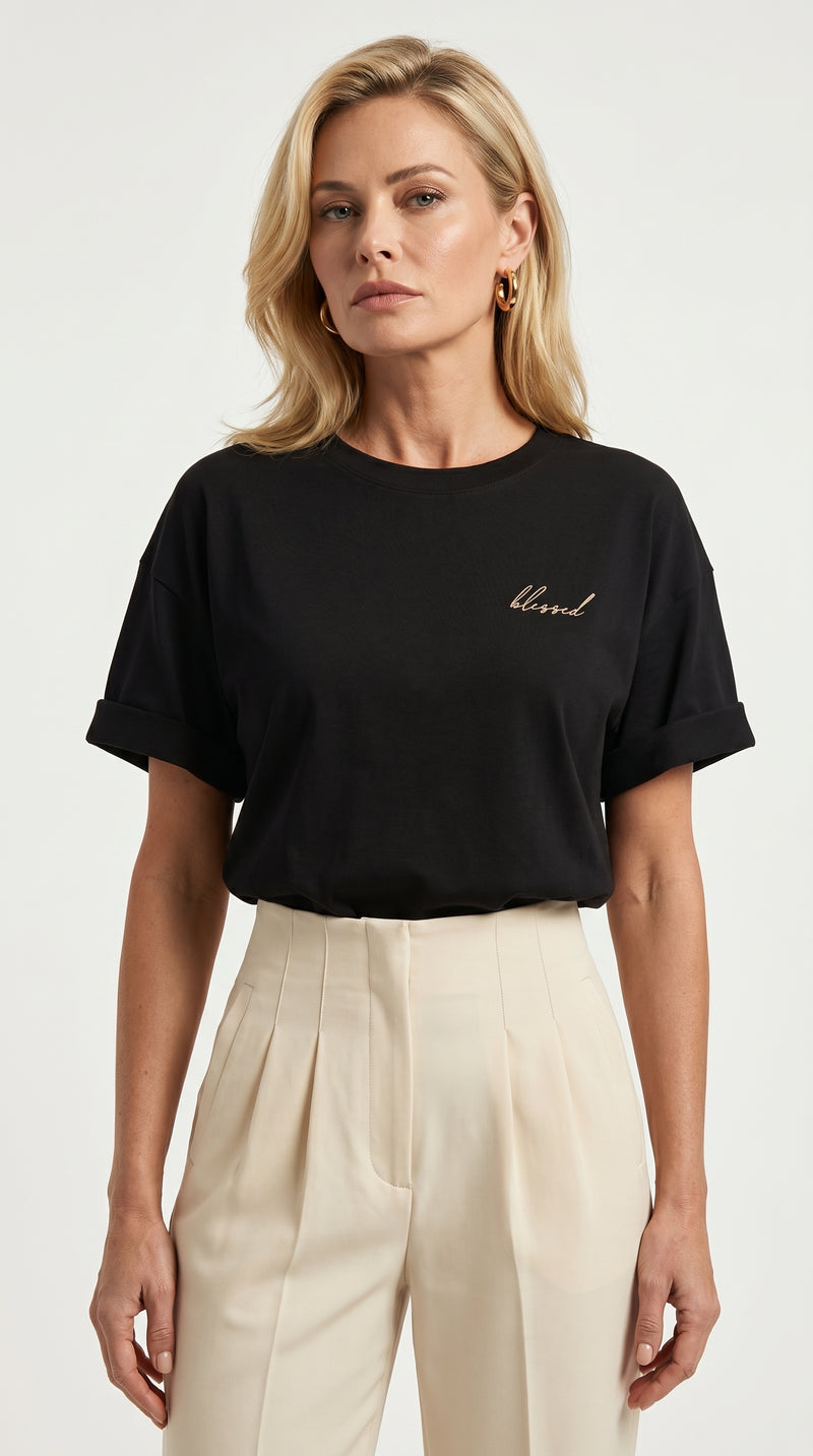 Blusa Camiseta clásica Marie | Negro