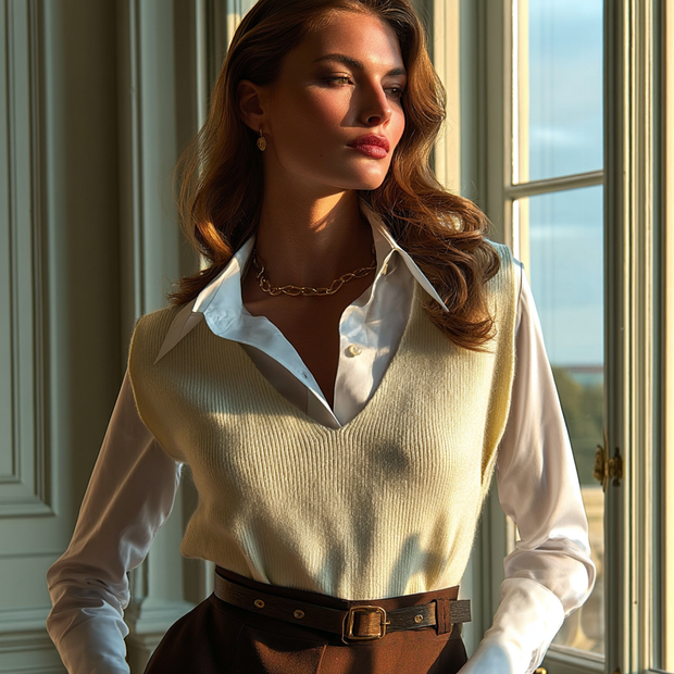 CHALECO DE PUNTO LUME - BLANCO MARFIL