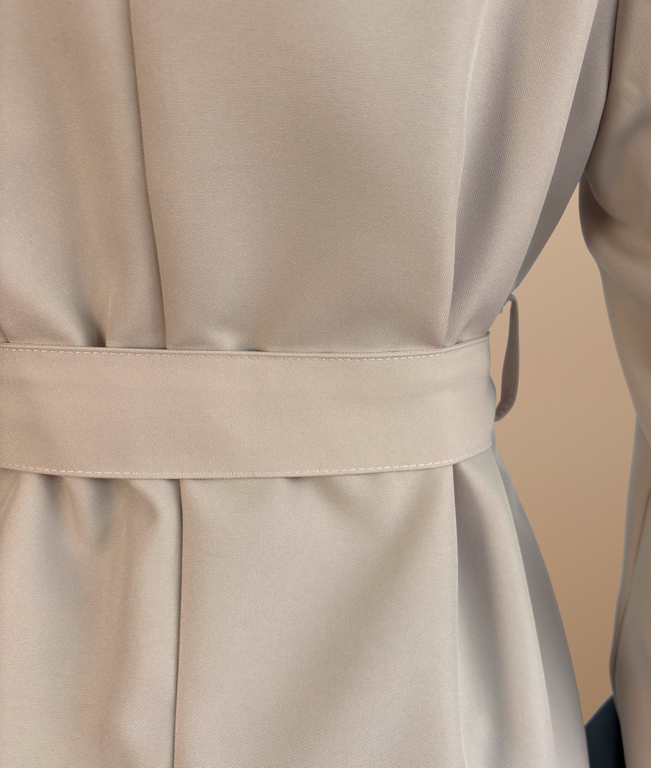 BLAZER CON CINTURÓN VERONA BEIGE CREMA