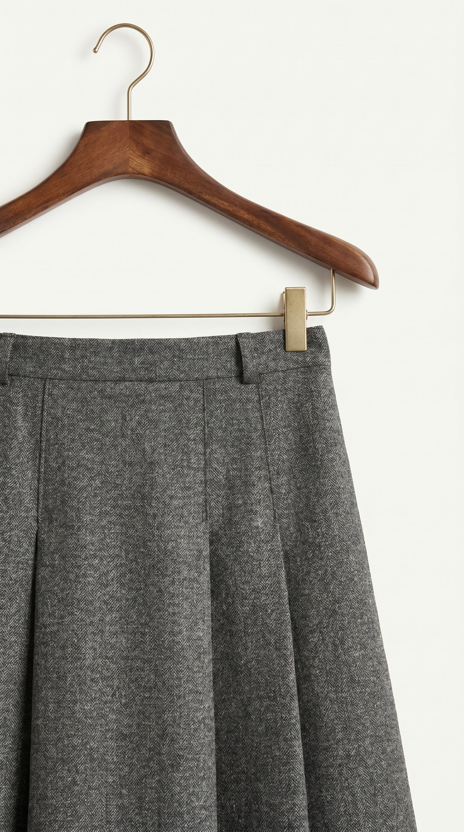 Falda midi plisada Héloïse | Gris Antracita