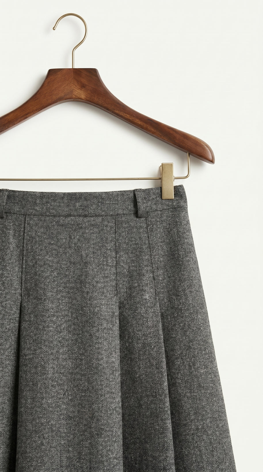 Falda midi plisada Héloïse | Gris Antracita