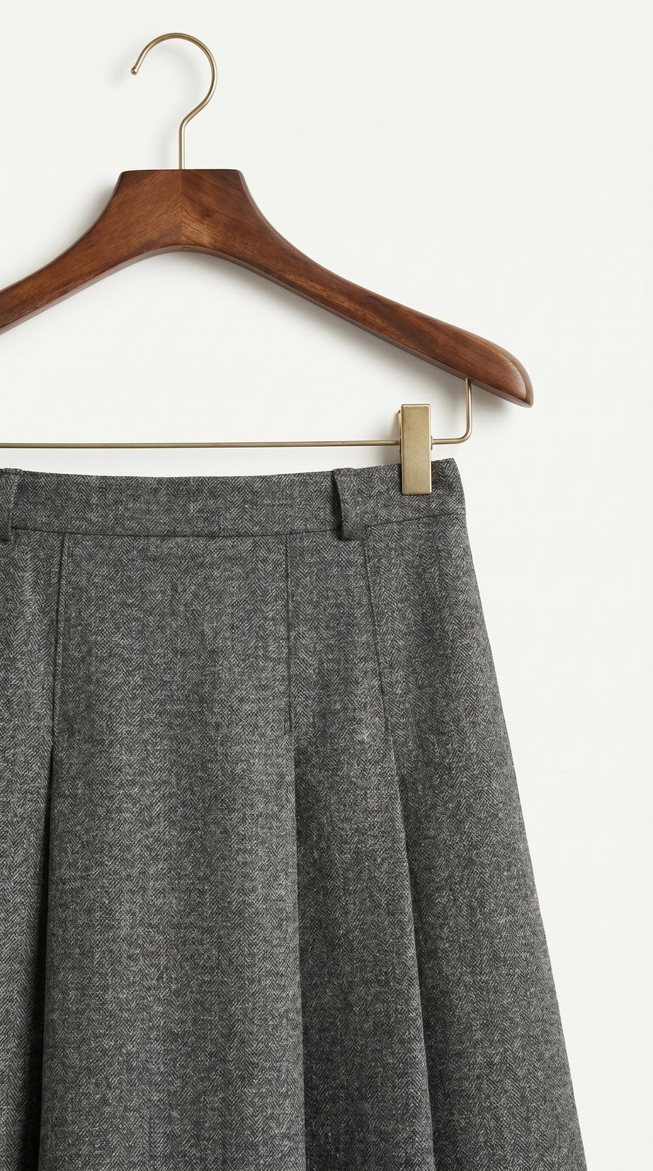 Falda midi plisada Héloïse | Gris Antracita