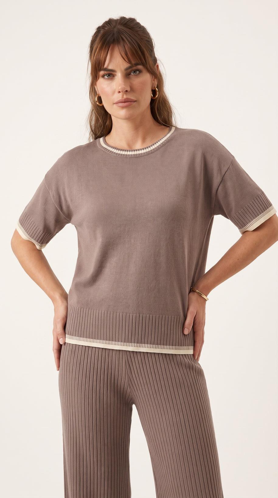 Conjunto de Punto Serena | Total Look 2 Piezas | Taupe Suave