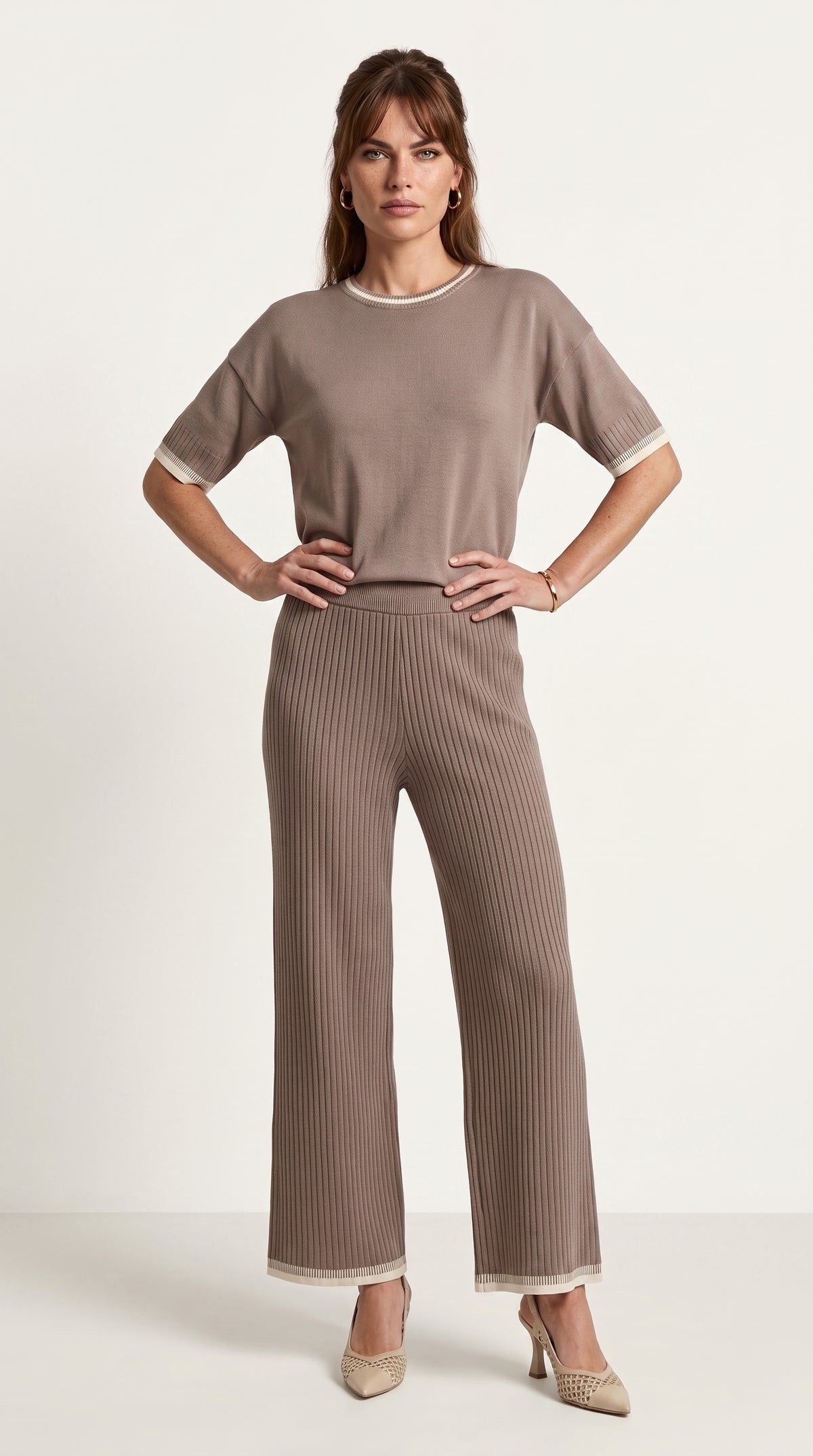 Conjunto de Punto Serena | Total Look 2 Piezas | Taupe Suave