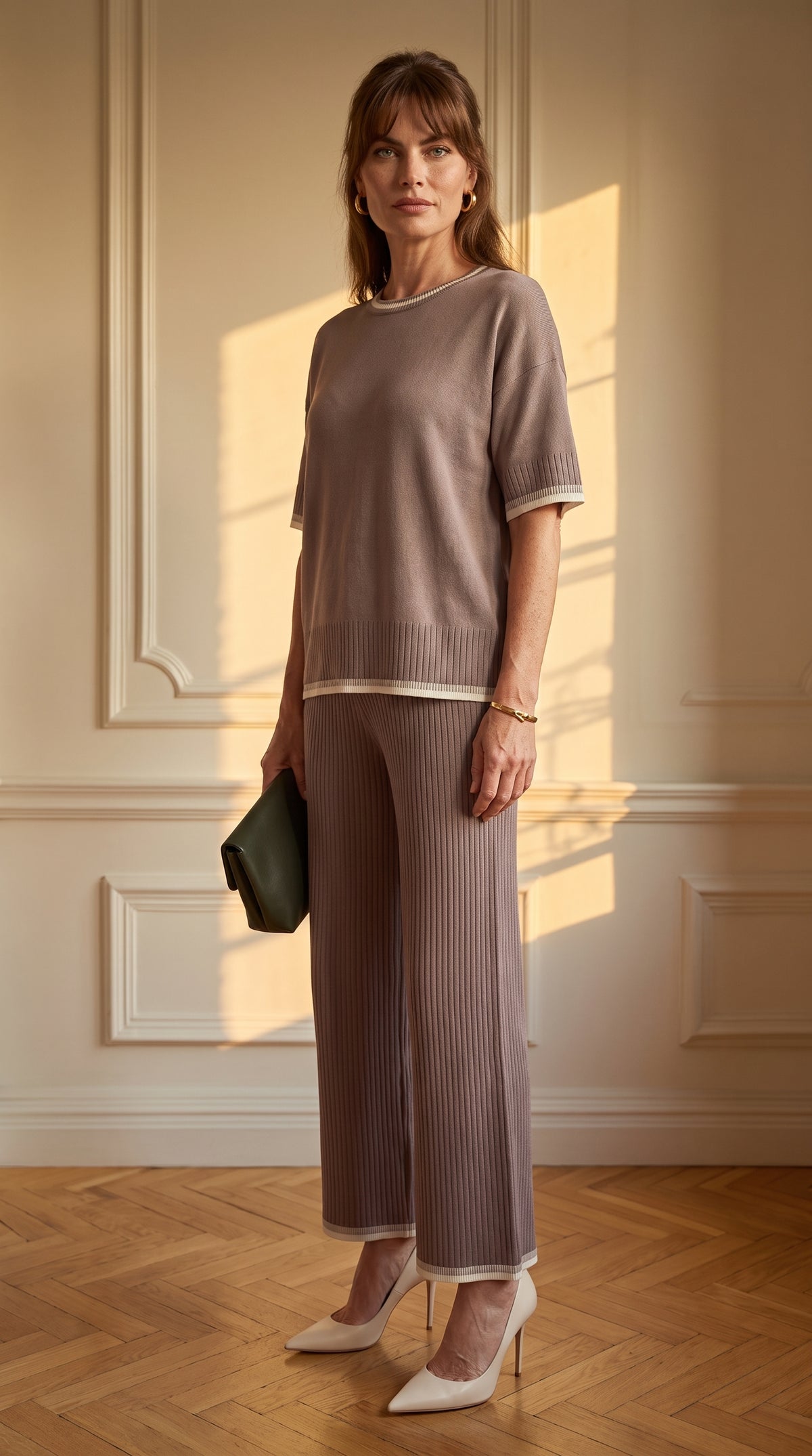Conjunto de Punto Serena | Total Look 2 Piezas | Taupe Suave