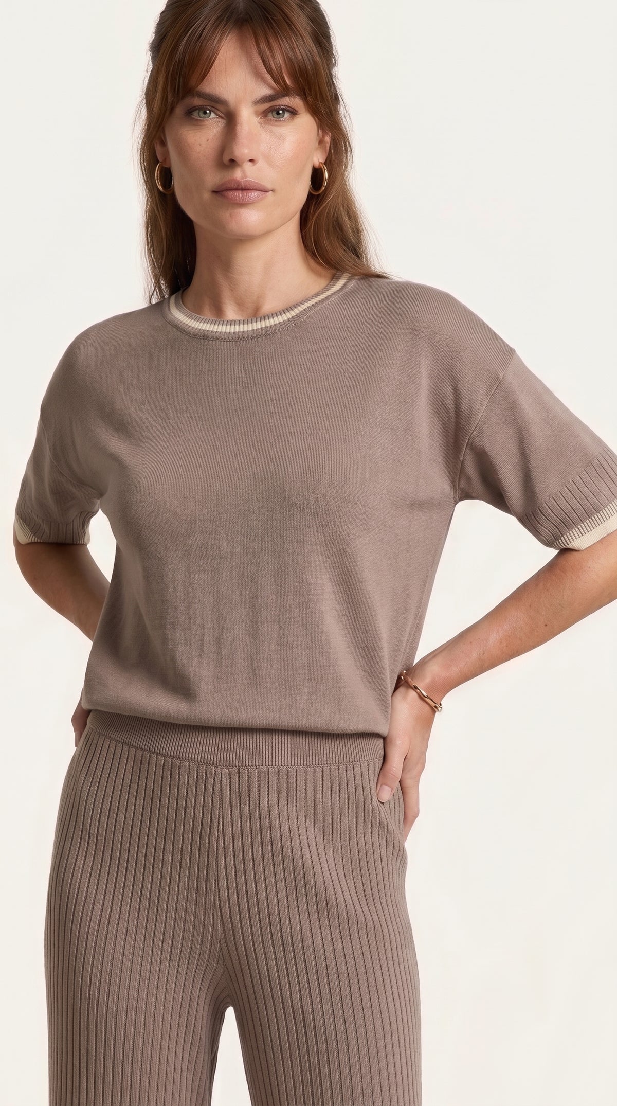 Conjunto de Punto Serena | Total Look 2 Piezas | Taupe Suave