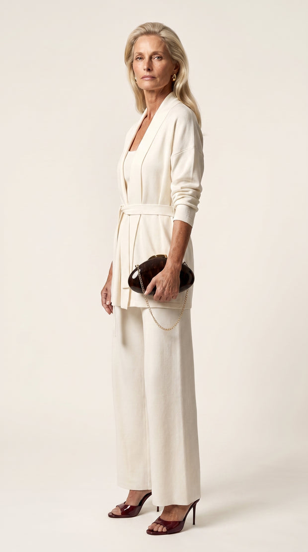 Conjunto Ocaso de Punto | Total Look 3 Piezas | Blanco Cloud