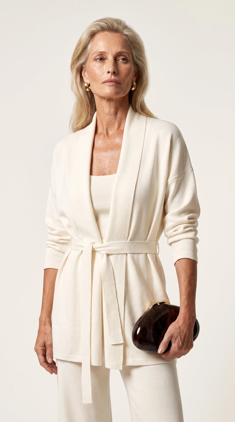 Conjunto Ocaso de Punto | Total Look 3 Piezas | Blanco Cloud