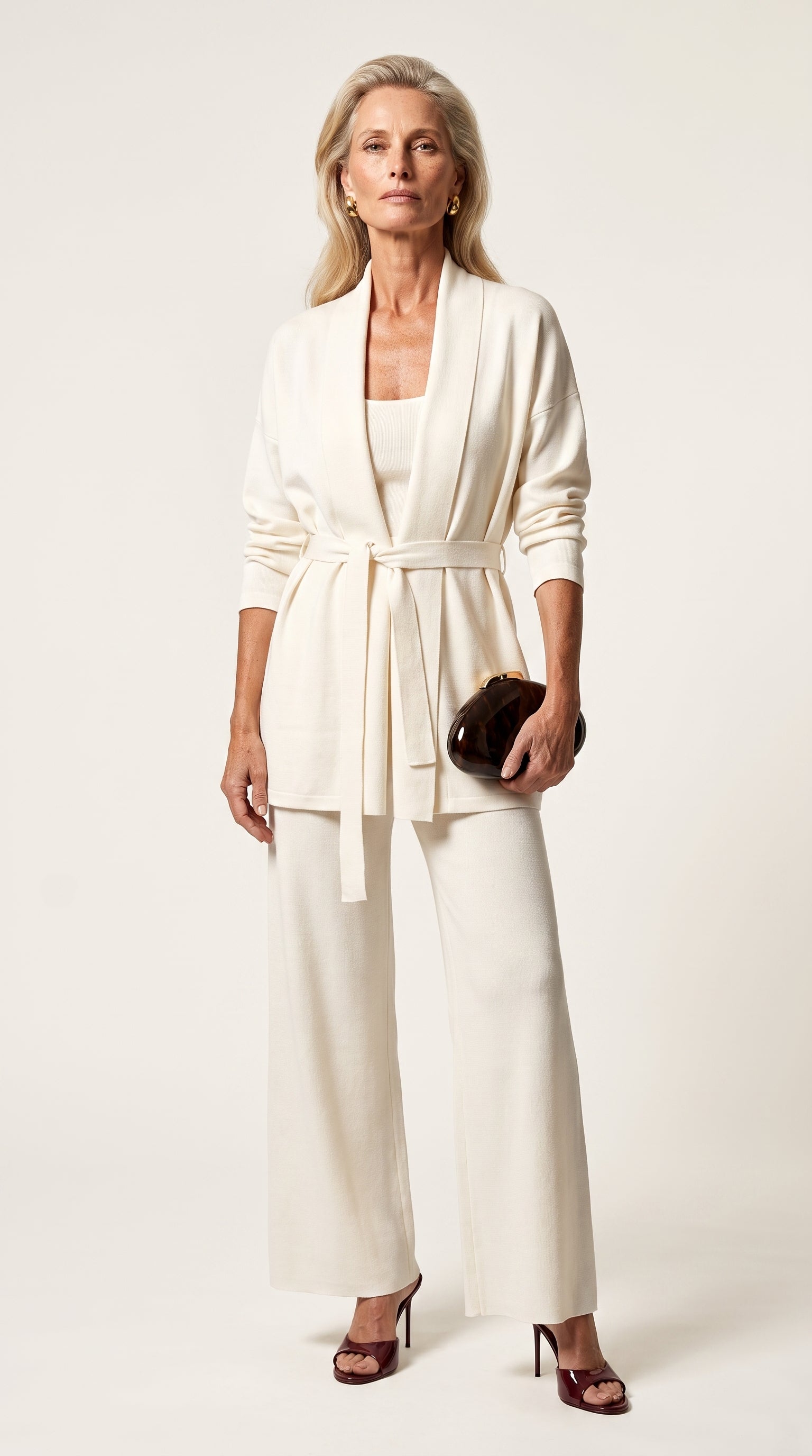 Conjunto Ocaso de Punto | Total Look 3 Piezas | Blanco Cloud