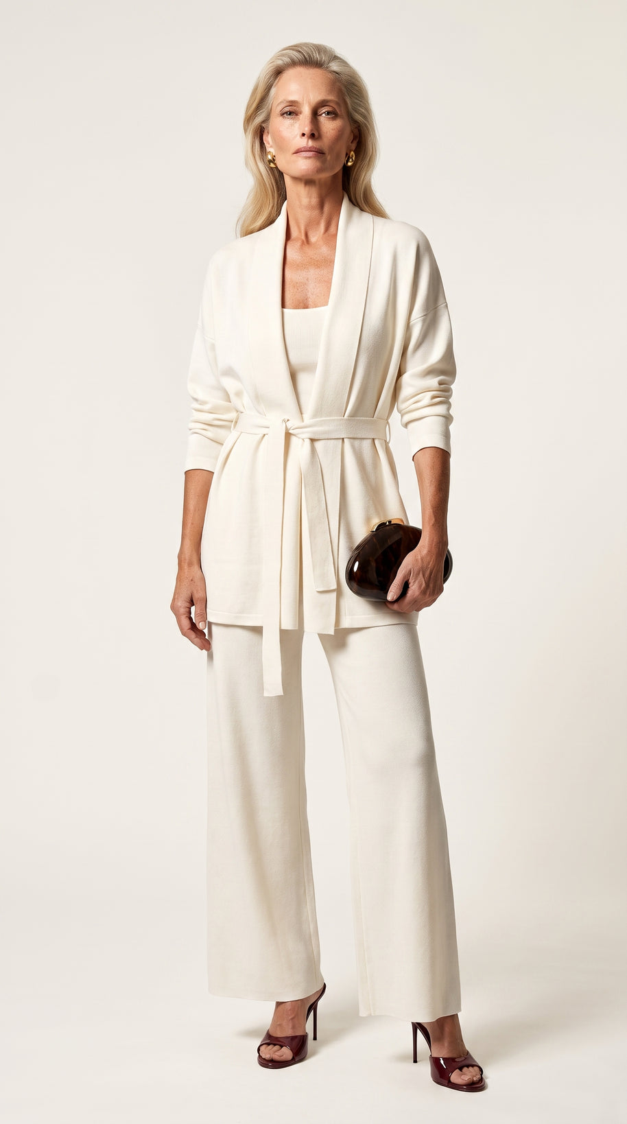 Conjunto Ocaso de Punto | Total Look 3 Piezas | Blanco Cloud