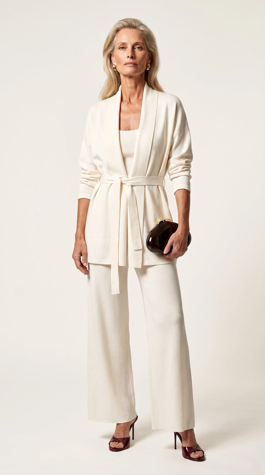 Conjunto Ocaso de Punto | Total Look 3 Piezas | Blanco Cloud