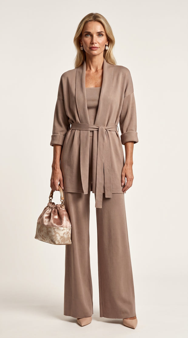 Conjunto Ocaso de Punto | Total Look 3 Piezas | Beige Arena