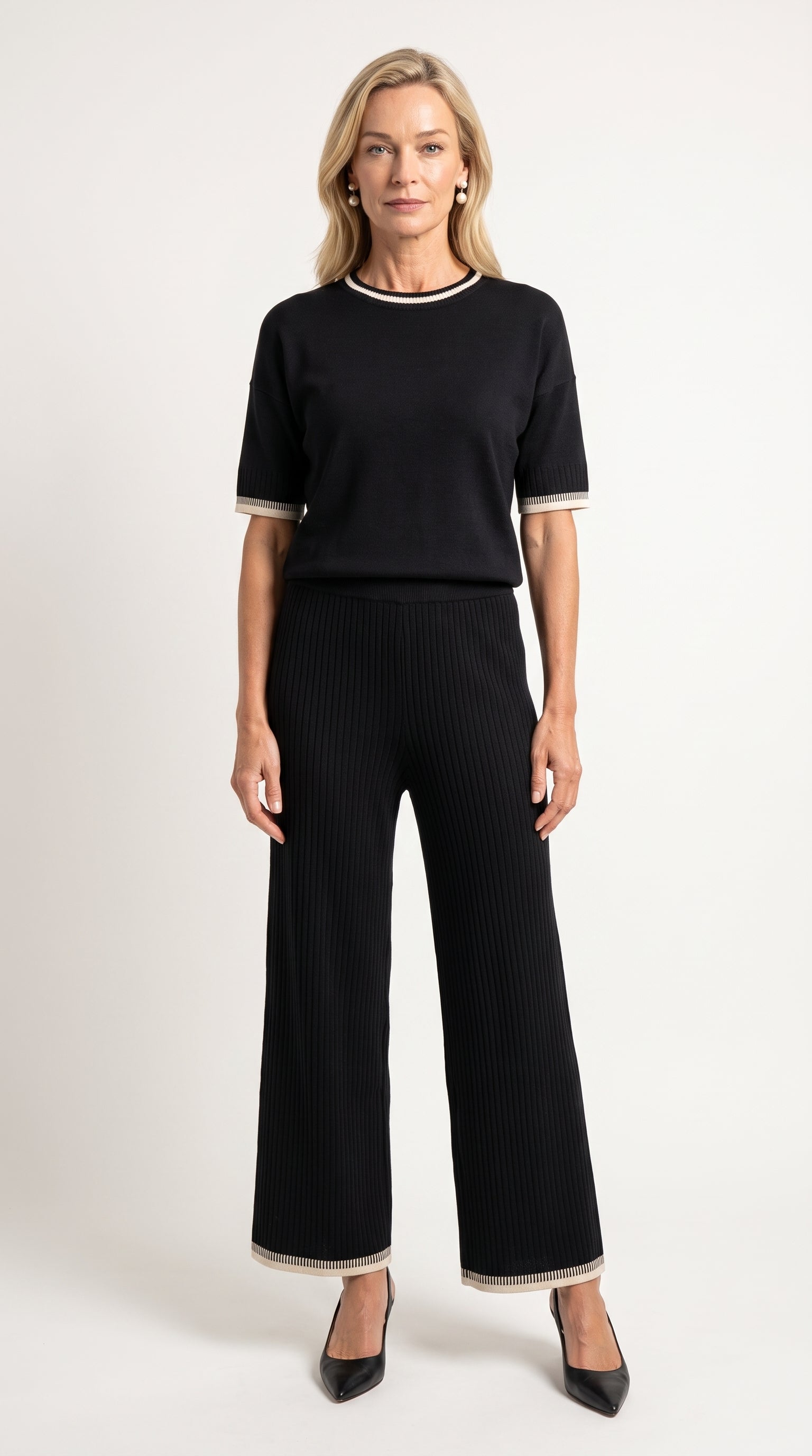 Conjunto de Punto Serena | Total Look 2 Piezas | Negro Clásico