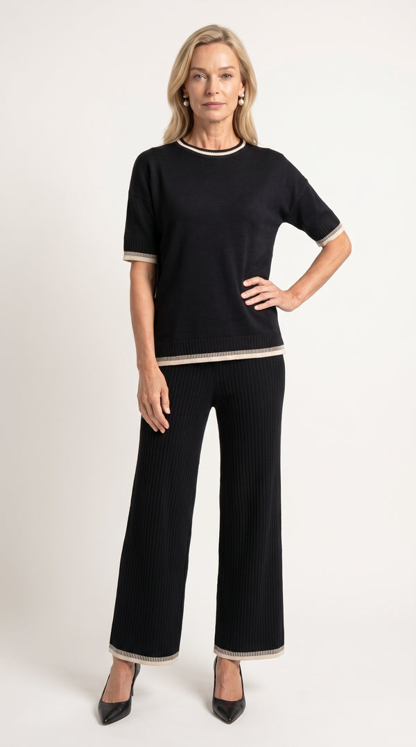 Conjunto de Punto Serena | Total Look 2 Piezas | Negro Clásico
