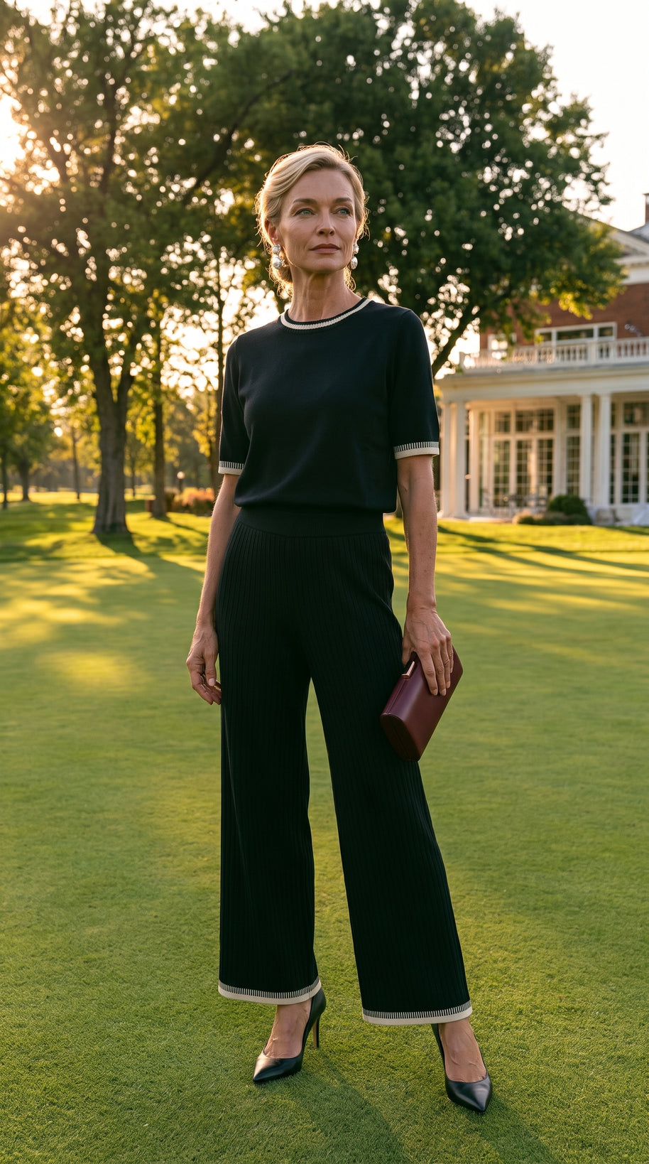 Conjunto de Punto Serena | Total Look 2 Piezas | Negro Clásico