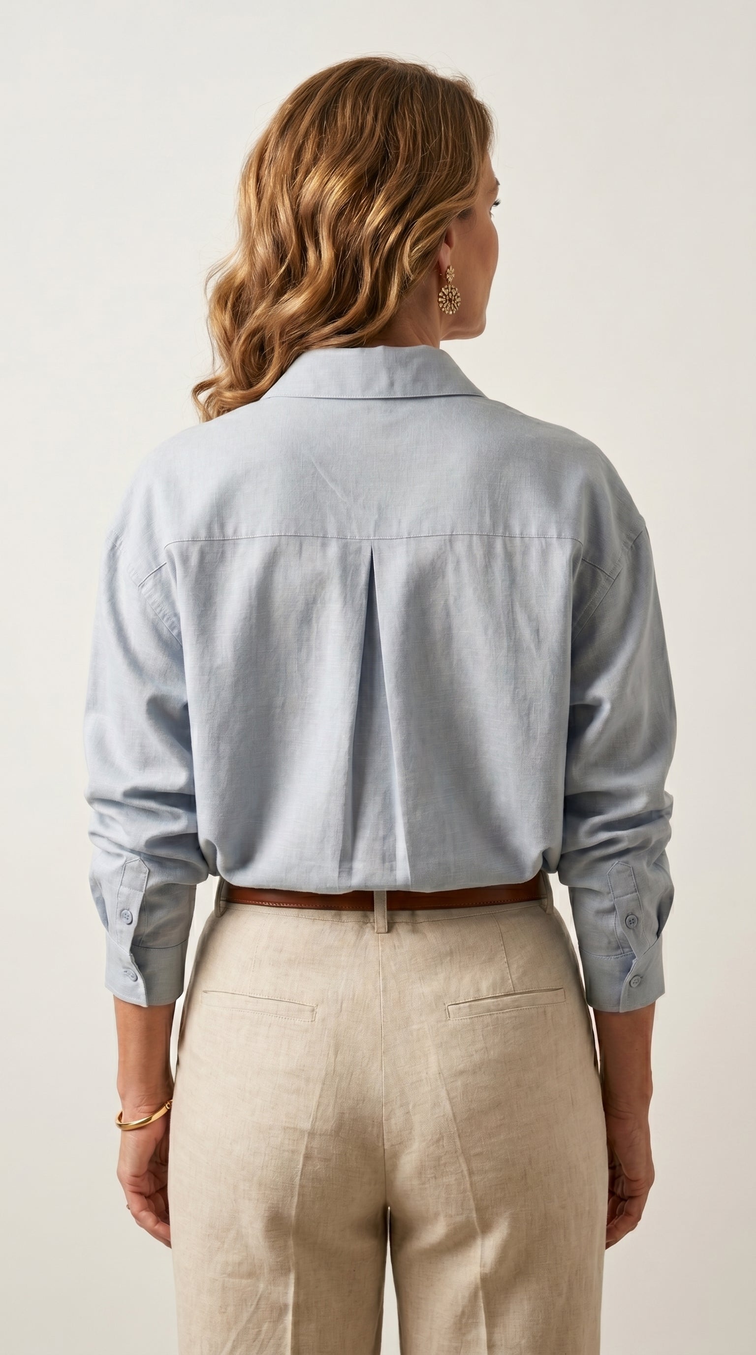 Camisa de Lino Lis | Azul Empolvado