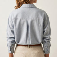 Camisa de Lino Lis | Azul Empolvado