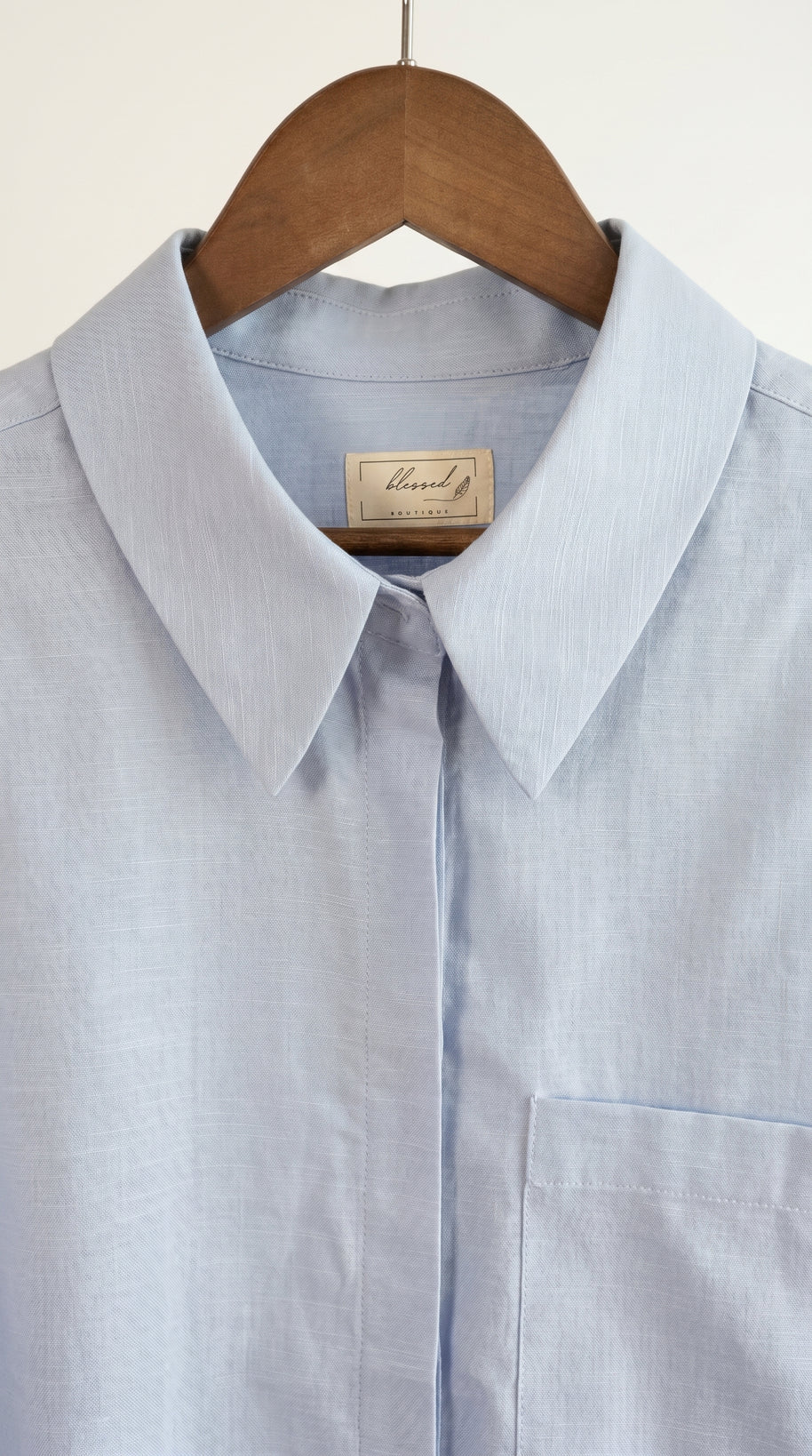Camisa de Lino Lis | Azul Empolvado