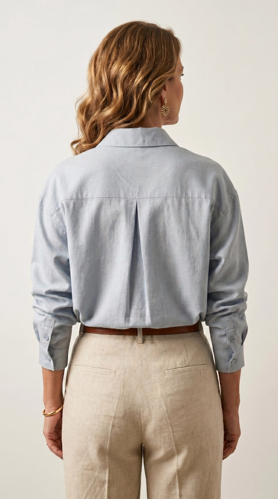 Camisa de Lino Lis | Azul Empolvado