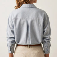 Camisa de Lino Lis | Azul Empolvado