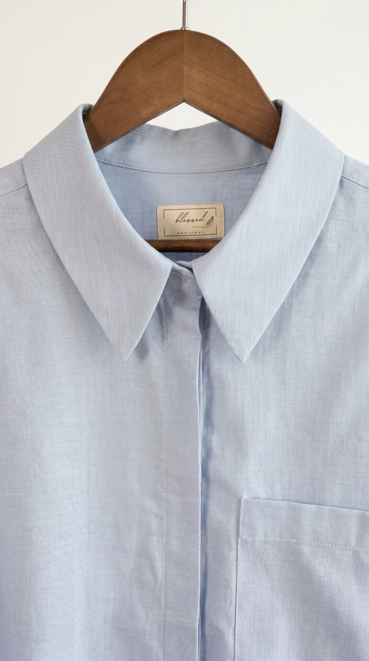 Camisa de Lino Lis | Azul Empolvado