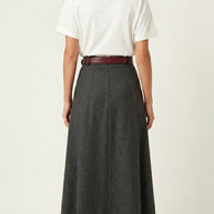 Falda midi plisada Héloïse | Gris Antracita