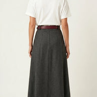 Falda midi plisada Héloïse | Gris Antracita
