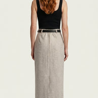 Falda midi Aristea | Gris Perla Mate