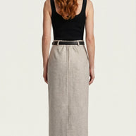 Falda midi Aristea | Gris Perla Mate
