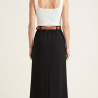 Falda midi Aristea | Negro Clásico