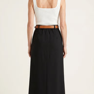 Falda midi Aristea | Negro Clásico