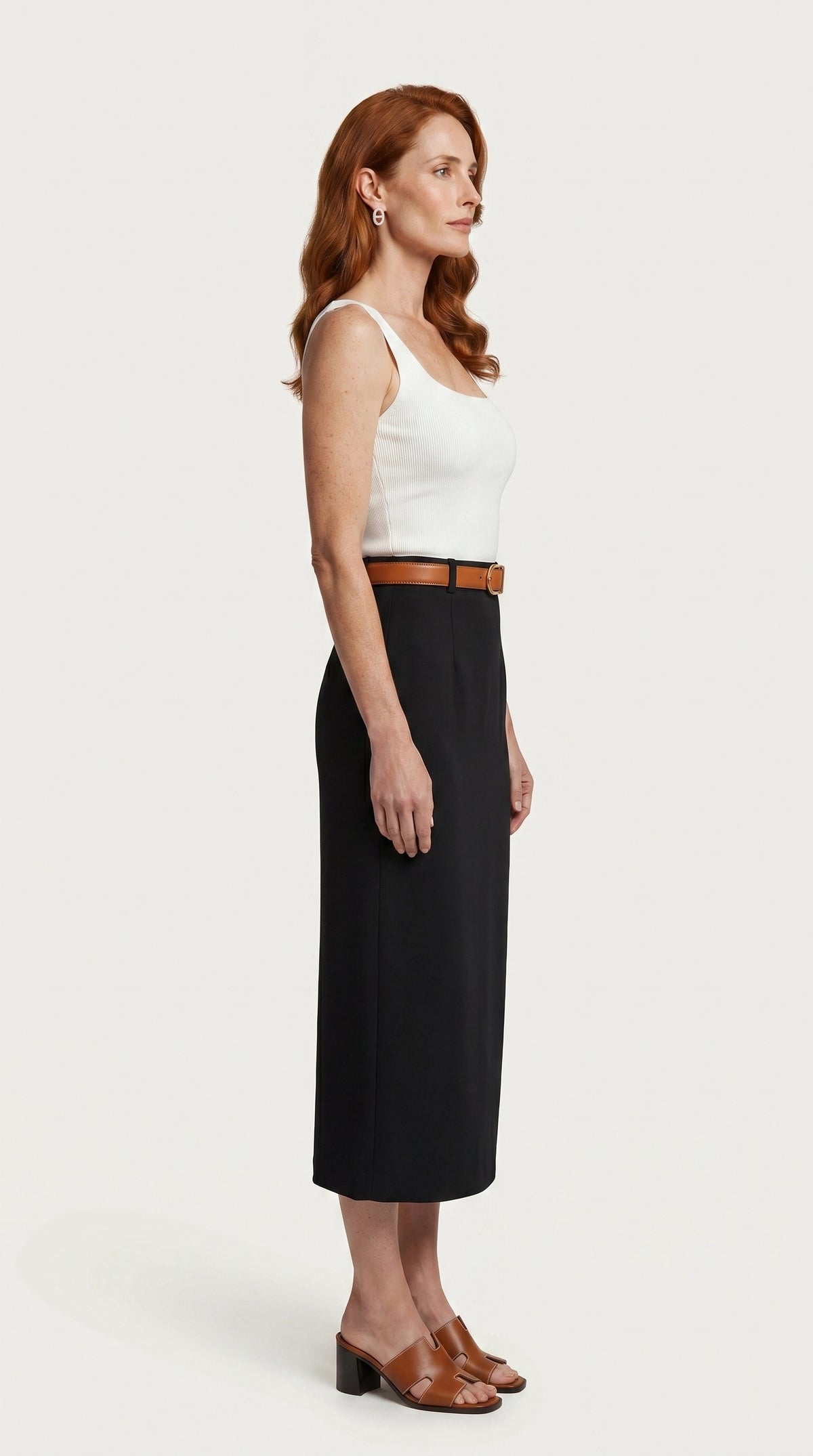 Falda midi Aristea | Negro Clásico