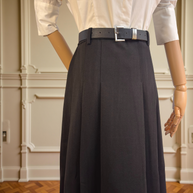 Falda midi plisada Héloïse - Negro Clásico