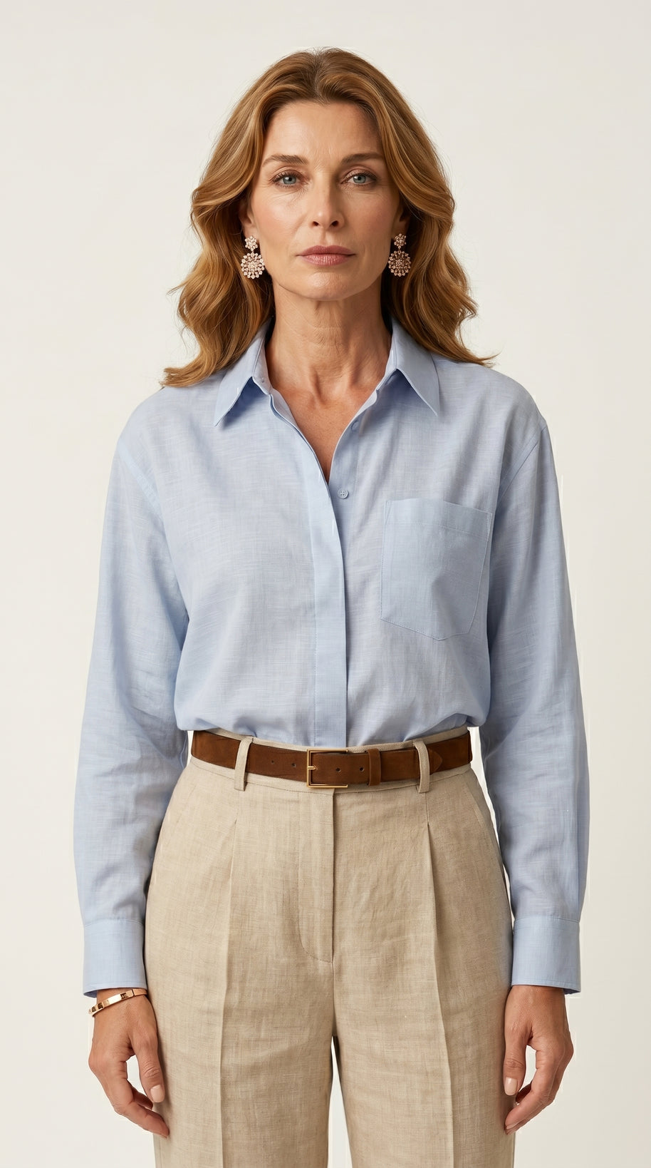 Camisa de Lino Lis | Azul Empolvado