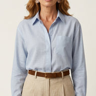 Camisa de Lino Lis | Azul Empolvado