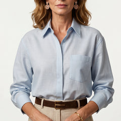 Camisa de Lino Lis | Azul Empolvado