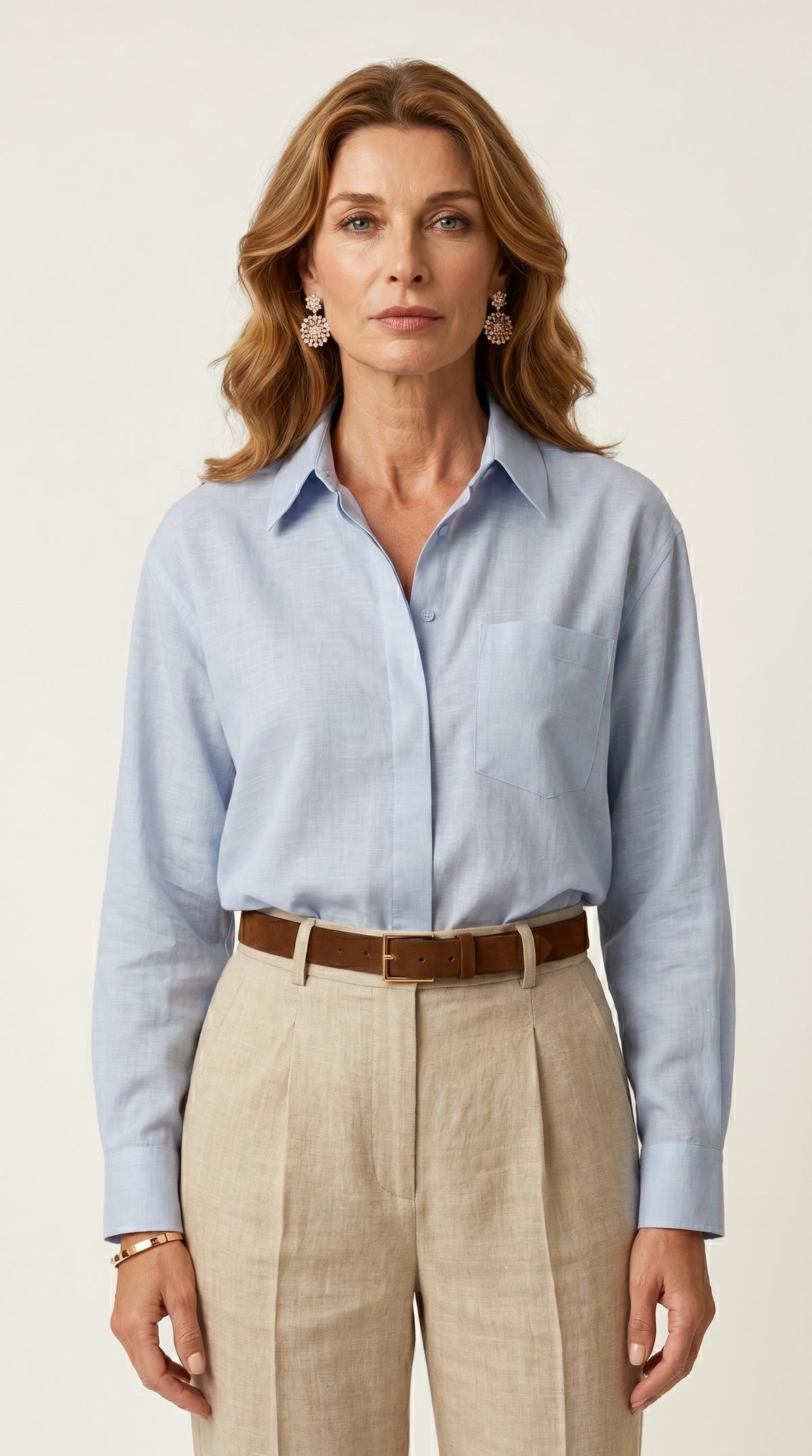 Camisa de Lino Lis | Azul Empolvado