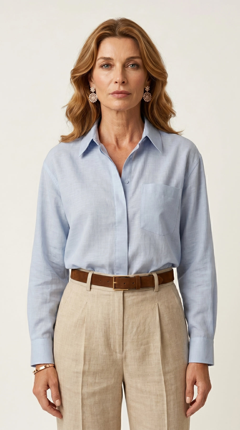Camisa de Lino Lis | Azul Empolvado