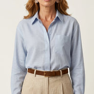 Camisa de Lino Lis | Azul Empolvado