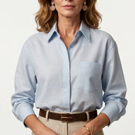 Camisa de Lino Lis | Azul Empolvado