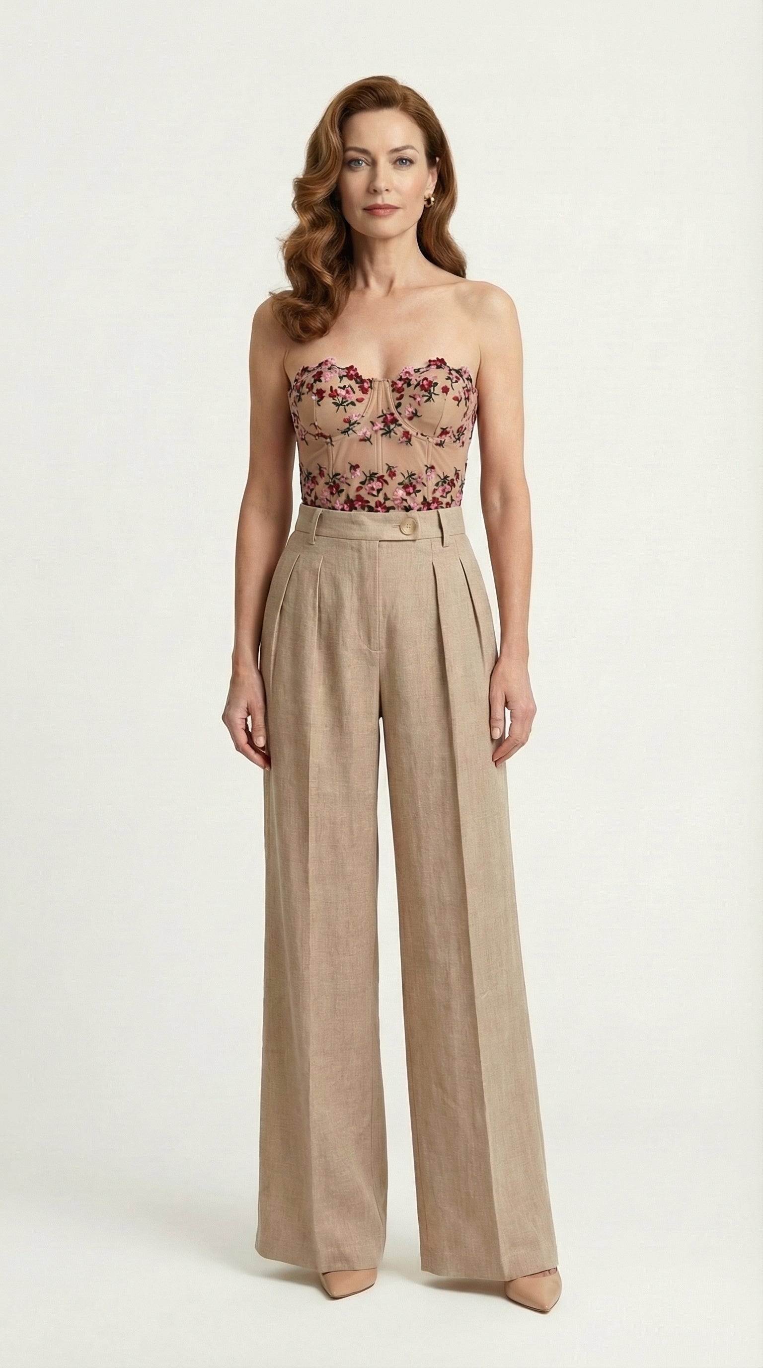 Top Corset Margot | Encaje y Bordado Floral