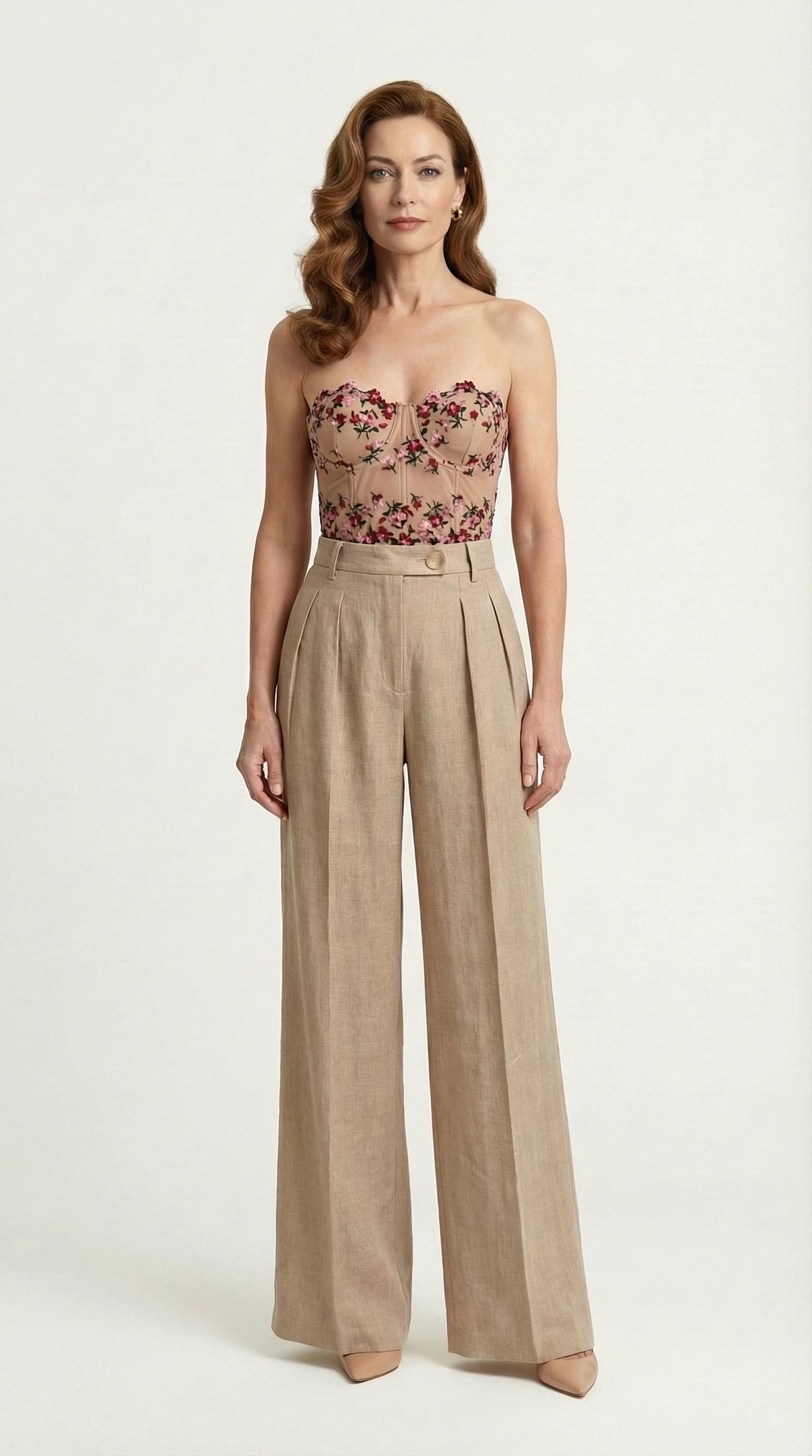 Top Corset Margot | Encaje y Bordado Floral