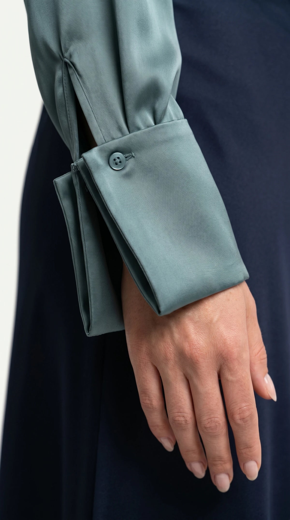 Camisa Morganita Satén Efecto Seda Mate | Verde Agua Marine